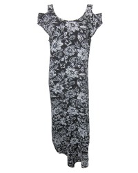 Cold Shoulder Printed Rayon Dress